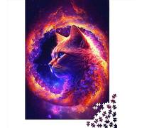 1000 Piece Spiral Cat Nebula Square Puzzles for Adults & Wooden Puzzles Educational Game 1000pcs (75x50cm)