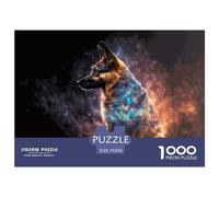 1000 Piece Spirit German Shepherd Square Puzzle for Adults Wooden Puzzles Educational Puzzle Family Game 1000pcs (75x50cm)