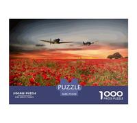 1000 Piece Spitfire Fighter Square Puzzles for Adults, Wooden Puzzles Family Entertainment Toys 1000pcs (75x50cm)