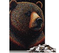 1000 Piece Splash Paint Bear Creative Square Jigsaw Puzzles for Adults And Wooden Puzzles Toy Intellectual Game 1000pcs (75x50cm)