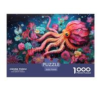 1000 Piece Squid Flower Square Puzzles for Adults & Wooden Puzzles Educational Game 1000pcs (75x50cm)