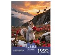 1000 Piece Squirrel Jigsaw Puzzle for Adults Kids - Family Fun, Educational Toys, Alpine Rhododendron Puzzles, Home Decoration Gifts 38x26cm/1000pcs