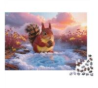 1000 Piece Squirrel Jigsaw Puzzle for Adults Kids - Relaxation & Focus, Family Game, Salt Lake Puzzles, Decoration Unique Gift 38x26cm/1000pcs