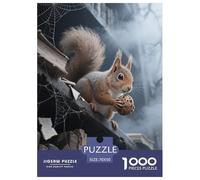 1000 Piece Squirrel Jigsaw Puzzles for Adults Kids Challenge Toy Family Fun Game Decoration Squirrel Old Bookshelf Jigsaws Birthday Gifts 70x50cm/1000pcs