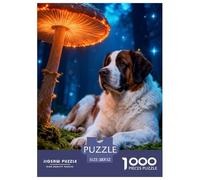 1000 Piece St. Bernard Jigsaw Puzzles for Adults - Family Fun, Family Game, Mushroom Forest Puzzles, Home Decoration Birthday Gifts 52x38cm/1000pcs