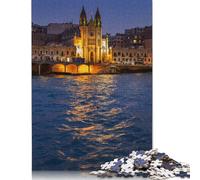 1000 Piece St Julian Town In Malta Jigsaw Puzzles, for Adults & Wooden Puzzles Educational Games For Kids 1000pcs (75x50cm)