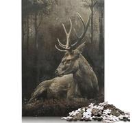1000 Piece Stag in Mystical Forest Jigsaw Puzzle for Adult Teenagers Jigsaw Puzzle For Family Fun & Game Night 1000pcs (75x50cm)