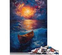 1000 Piece Starry Night Boat Jigsaw Puzzles for Adults Learning Educational Toys Family Games Birthday Gifts 1000pcs (75x50cm)