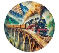 1000 Piece Steam Train Jigsaw Puzzles for Adults Gifts Challenging Games Home Decors Brainteasing Dream Journey Jigsaw Puzzle for Adults And Kids 1000pcs (67.5x67.5cm)
