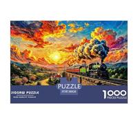 1000 Piece Steam Train Jigsaw Puzzles for Adults Gifts Fun Challenging Home Decoration Dream Journey Jigsaw Puzzle for Adults And Kids Age 12 And Up 38x26cm/1000pcs