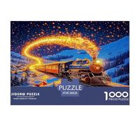 1000 Piece Steam Train Jigsaw Puzzles Great Gift for Adults Family Challenging Toys Home Decors Brainteasing Dream Journey Jigsaw Puzzle for Adults 38x26cm/1000pcs