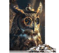 1000 Piece Steampunk Animal Owl Puzzles for Adults & Wooden Puzzles Educational Puzzle Family Game 1000pcs (75x50cm)