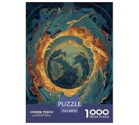 1000 Piece Stellar Flame Serpent Ring Game Puzzle for Adults Gifts Fun Challenging Home Decors The Azure Core Jigsaw Puzzle for Adults And Kids Age 12 And Up 52x38cm/1000pcs