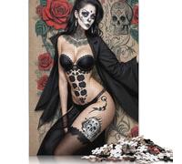 1000 Piece Sugar Skull Body Art Jigsaw Wooden Puzzle Adult Jigsaw Puzzle Jigsaw Puzzles for Adult 1000pcs (75x50cm)