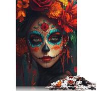 1000 Piece Sugar Skull Woman Jigsaw Puzzles, for Adults & Wooden Puzzles Educational Games For Kids 1000pcs (75x50cm)