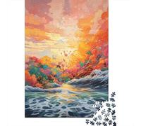 1000 Piece Sun on The Sea Jigsaw Puzzle for Adult Teenagers Paper Puzzle Christmas Eve Gifts 1000pcs (38x26cm)