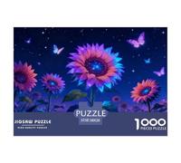 1000 Piece Sunflower Jigsaw Puzzle for Adults Kids - Challenging Game, Nebula Butterfly Jigsaws, Home Decoration Gifts 38x26cm/1000pcs