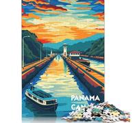 1000 Piece Sunset at Panama Canal Jigsaw Puzzles for Adult Teenagers Puzzle for Adults And Teenager for Adults& Teens Age 12 Years Up 38x26cm/1000pcs