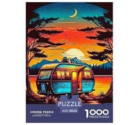 1000 Piece Sunset RV Jigsaw Puzzles for Adults Gifts Fun Challenging Home Decoration Psychedelic Journey Jigsaw Puzzle for Adults And Kids Age 12 And Up 38x26cm/1000pcs