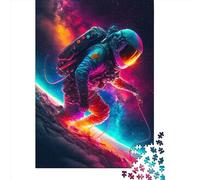 1000 Piece Surf With Aliens Square Jigsaw Puzzles for Adults, Wooden Puzzles Learning Educational Toy 1000pcs (75x50cm)