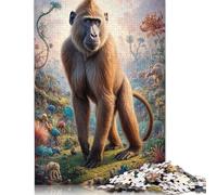 1000 Piece Surreal Baboon Safari Jigsaw Puzzles for Adult Teenagers Paper Puzzles For Family Fun & Game Night 38x26cm/1000pcs