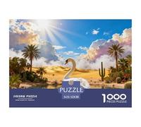 1000 Piece Swan Jigsaw Puzzle for Adults - Stress Relief & Relaxation, Desert Oasis Jigsaws, Decoration Birthday Gifts 52x38cm/1000pcs