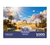 1000 Piece Swan Jigsaw Puzzle for Adults - Stress Relief & Relaxation, Desert Oasis Puzzle, Home Decoration Gifts 70x50cm/1000pcs