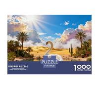 1000 Piece Swan Jigsaw Puzzle for Adults - Stress Relief & Relaxation, Desert Oasis Puzzle, Home Decoration Gifts 38x26cm/1000pcs