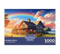 1000 Piece Sweet Landscape Game Puzzle for Adults Gifts Fun Challenging Home DecoRation Brainteasing Idyllic Landscape Jigsaw Puzzle for Women Men Adult 38x26cm/1000pcs