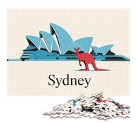 1000 Piece Sydney Opera House And Kangaroo Adult Puzzles Paper Puzzles Educational Stress Relief Toy Puzzle 38x26cm/1000pcs
