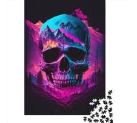 1000 Piece Synthwave Skull1 Puzzles For Adults Paper Puzzles Brain Teaser Puzzles For Children 38x26cm/1000pcs