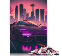 1000 Piece Synthwave Sports Car Jigsaw Puzzles for Adults Wooden Puzzle for Adults And Teenager Educational Puzzle 1000pcs (75x50cm)