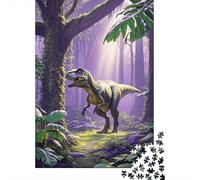 1000 Piece T Rex Jigsaw Puzzles for Adults Challenge Toy Family Game Home Decoration T Rex Misty Jungle Puzzles Unique Gift 1000pcs (75x50cm)