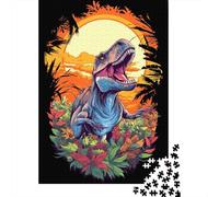 1000 Piece T Rex Roaring Square Puzzles for Adults And Wooden Puzzles Family Activity 1000pcs (75x50cm)