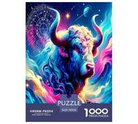1000 Piece Taurus Jigsaw Puzzles for Adults Gifts Fun Challenging Home Decoration Twelve Zodiac Signs Jigsaw Puzzle for Adults And Kids Age 12 And Up 70x50cm/1000pcs