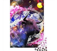 1000 Piece Taurus Zodiac Wall Art Creative Square Jigsaw Puzzles for Adults And Paper Puzzles Toy Intellectual Game 38x26cm/1000pcs