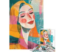 1000 Piece Teenager Puzzles A Happy Blond Woman Calming Decorative Toy Laser Cut Seamless Assembly Stunning Gifts for Art Collection (Size 38x26cm)