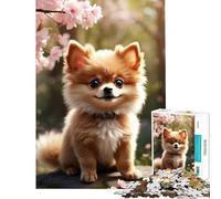 1000 Piece Teenager Puzzles A Puppy in Bloom Calming Decorative Toy Laser Cut Seamless Assembly Stunning Gifts for Art Collection (Size 38x52cm)
