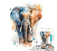 1000 Piece Teenager Puzzles Abstract African Elephant Calming Decorative Toy Laser Cut Seamless Assembly Stunning Gifts for Art Collection (Size 50x75cm)
