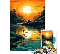 1000 Piece Teenager Puzzles Abstract Mountain River Calming Decorative Toy Laser Cut Seamless Assembly Stunning Gifts for Art Collection (Size 38x52cm)