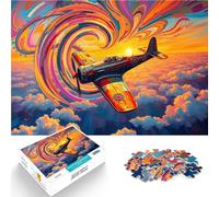 1000 Piece teenager Puzzles Airplane in Swirling Colors Stressabbau-Spielzeug Tolles Geschenk für Spiele75x50cm
