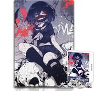 1000 Piece Teenager Puzzles Anime Girl with Skull Throne Perfect Calm Relaxing Hobby Consistent Clean Cut Play Toy Size 38x26cm