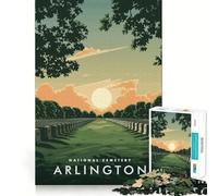 1000 Piece Teenager Puzzles Arlington Cemetery Smooth Joint Fun Mind Training Fun Casual Game Time Xmas Art Display (38x52cm)