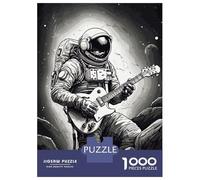 1000 Piece Teenager Puzzles Astronaut Space Guitarist Adult Jigsaw Puzzle Fun Games Wall Decoration Unique Gifts for Birthday And Christmas 52x38cm/1000pcs
