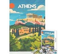 1000 Piece Teenager Puzzles Athens Acropolis View Puzzles for Teenagers Difficult Challenge for Birthday, Chrismas for Is Ideal As A Gifts (50x75cm)