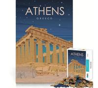 1000 Piece Teenager Puzzles Athens Greece at Night Smooth Joint Fun Mind Training Fun Casual Game Time Xmas Art Display (50x75cm)