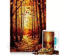 1000 Piece Teenager Puzzles Autumn Forest Mosaic Smooth Joint Fun Mind Training Fun Casual Game Time Xmas Art Display (38x26cm)