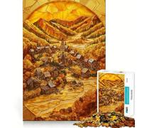 1000 Piece Teenager Puzzles Autumn Mosaic Village Smooth Joint Fun Mind Training Fun Casual Game Time Xmas Art Display (38x52cm)