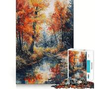 1000 Piece Teenager Puzzles Autumn Stroll Smooth Joint Fun Mind Training Fun Casual Game Time Xmas Art Display (38x52cm)