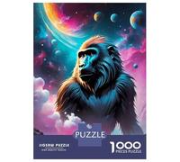 1000 Piece Teenager Puzzles Baboon Cosmic Space Jigsaw Brain Teaser Game But Fun And Humorous Unique Gifts for Birthday And Christmas 38x26cm/1000pcs